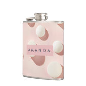 Personalisierte Minimale Rosa Kreise Stil Flachmann (Links)