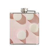 Personalisierte Minimale Rosa Kreise Stil Flachmann (Rückseite)