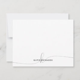 Personalisierte Minimalistisch-Grau-Note-Karte Mitteilungskarte