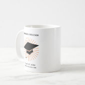Personalisierte minimalistische Abschlussmütze Kaffeetasse (Vorderseite Links)