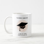 Personalisierte minimalistische Abschlussmütze Kaffeetasse (Links)