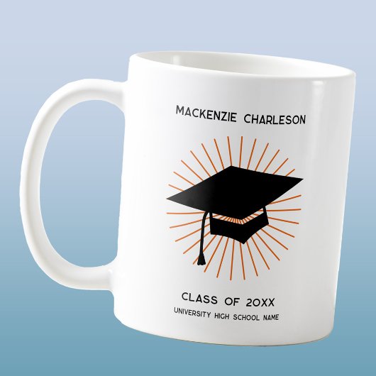 Personalisierte minimalistische Abschlussmütze Kaffeetasse