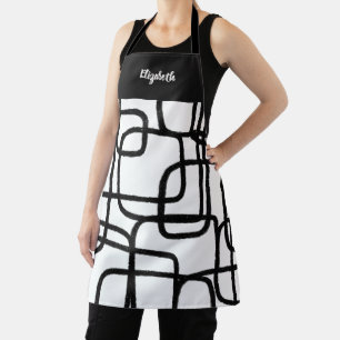 Personalisierte Minimalistische Abstrakte Linienku Schürze