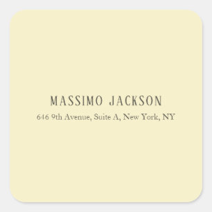 Personalisierte minimalistische Adresse Namensschi Quadratischer Aufkleber