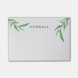 Personalisierte Minimalistische Aquarellfarben-Blä Post-it Klebezettel