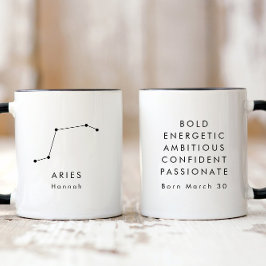 Personalisierte Minimalistische Aries Tasse