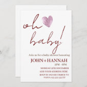 Personalisierte Minimalistische Babydusche Einladung (Vorne/Hinten)