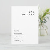 Personalisierte Minimalistische Bar Mitzvah Einlad Ankündigung (Stehend Vorderseite)