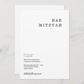 Personalisierte Minimalistische Bar Mitzvah Einlad Ankündigung (Vorne/Hinten)