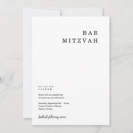 Personalisierte Minimalistische Bar Mitzvah Einlad Ankündigung