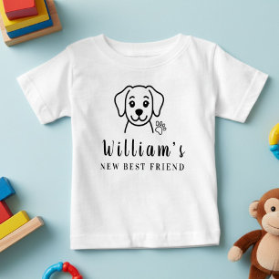 Personalisierte minimalistische beste Haustierfreu Baby T-shirt
