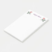 Personalisierte minimalistische Blumen-Monogramm-N Post-it Klebezettel (angewinkelt)