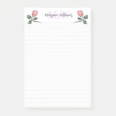 Personalisierte minimalistische Blumen-Monogramm-N Post-it Klebezettel (Vorderseite)