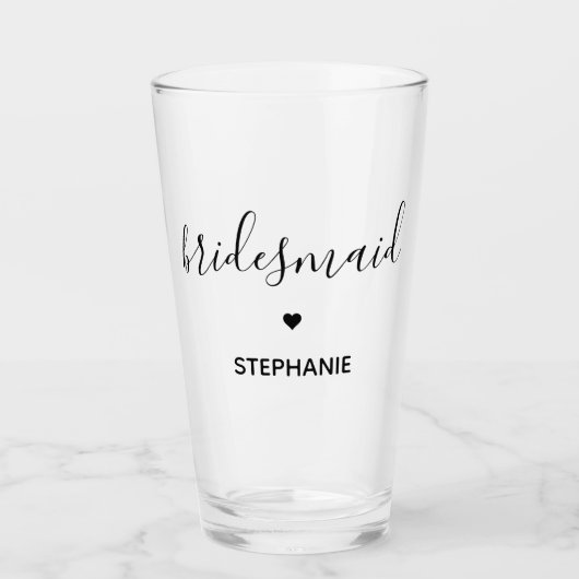 Personalisierte Minimalistische Bridesmaid kundens Glas (Vorderseite)