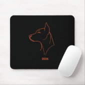 Personalisierte Minimalistische Dobermann-Linienku Mousepad (Mit Mouse)