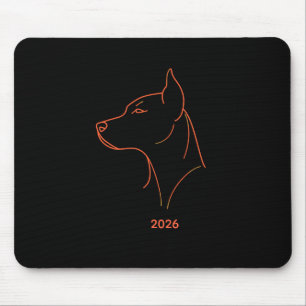 Personalisierte Minimalistische Dobermann-Linienku Mousepad