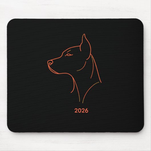 Personalisierte Minimalistische Dobermann-Linienku Mousepad (Vorne)