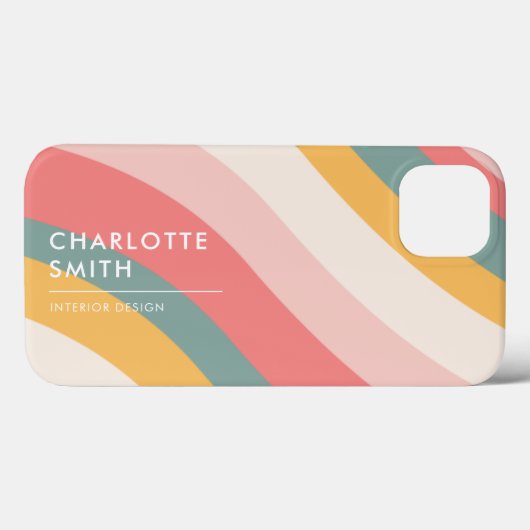 Personalisierte Minimalistische Farbwelle Case-Mate iPhone Hülle (Rückseite (Horizontal))