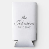 Personalisierte Minimalistische Gastgeschenke Hoch Selters Dosenkühler (Rückseite)