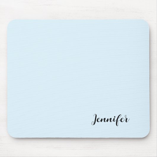 Personalisierte Minimalistische Girl Pastel Blue Mousepad (Vorne)