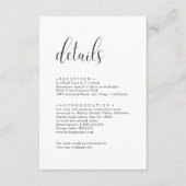 Personalisierte Minimalistische Hochzeitsdetails Begleitkarte (Vorderseite)