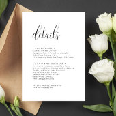 Personalisierte Minimalistische Hochzeitsdetails Begleitkarte