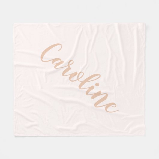 Personalisierte Minimalistische Kalligrafie Name B Fleecedecke (Vorderseite (Horizontal))