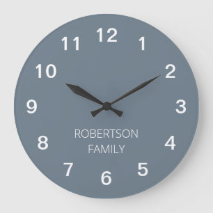 Personalisierte minimalistische kühle graue Wanduh Große Wanduhr