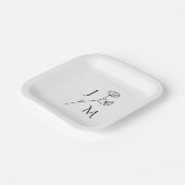 Personalisierte Minimalistische Monogramm-Papierpl Pappteller (Gewinkelt)
