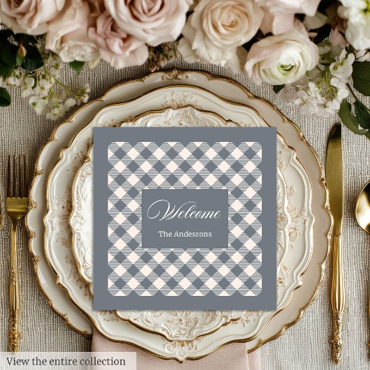 Personalisierte Minimalistische Napkins Light Grau Serviette