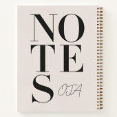 Personalisierte Minimalistische Notizen Benutzerde Notizblock (Rückseite)