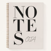 Personalisierte Minimalistische Notizen Benutzerde Notizblock (Vorderseite)