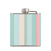 Personalisierte Minimalistische Pastellstreifen Flachmann (Rückseite)