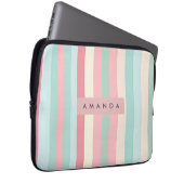 Personalisierte minimalistische Pastellstreifen Laptopschutzhülle (Vorne Rechts)