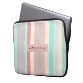 Personalisierte minimalistische Pastellstreifen Laptopschutzhülle (Vorderseite Links)