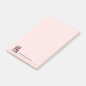 Personalisierte Minimalistische Rosa Buchliebhaber Post-it Klebezettel (angewinkelt)