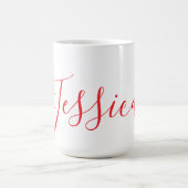 Personalisierte Minimalistische Rote Elegante Typo Kaffeetasse (Mittel)