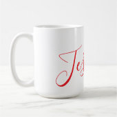 Personalisierte Minimalistische Rote Elegante Typo Kaffeetasse (Links)