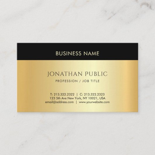 Personalisierte Minimalistische Vorlage für Gold L Visitenkarte (Vorderseite)