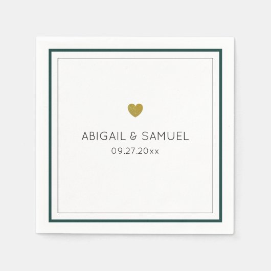 Personalisierte Minimalistische Weiße Hochzeit Serviette (Vorderseite)