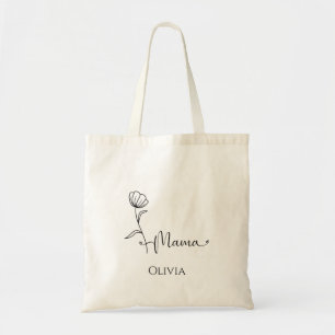 Personalisierte minimalistische Wildblumen zum Mut Tragetasche
