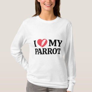 Personalisierte Minimalschrift für Papageienliebe T-Shirt