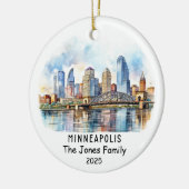 Personalisierte Minneapolis, Minnesota Keramik Ornament (Links)