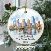 Personalisierte Minneapolis, Minnesota Keramik Ornament