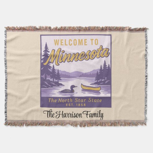 Personalisierte Minnesota-Wurfdecke Decke (Vorderseite)