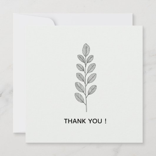 Personalisierte Mintgrüne Botanische Hochzeitseinl Dankeskarte (Vorderseite)