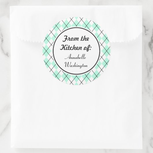 Personalisierte Minz-Küchenaufkleber Runder Aufkleber (Tasche)