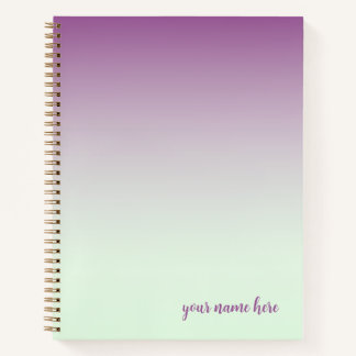 Personalisierte Minze und Lila Sketch-Notebook Notizblock
