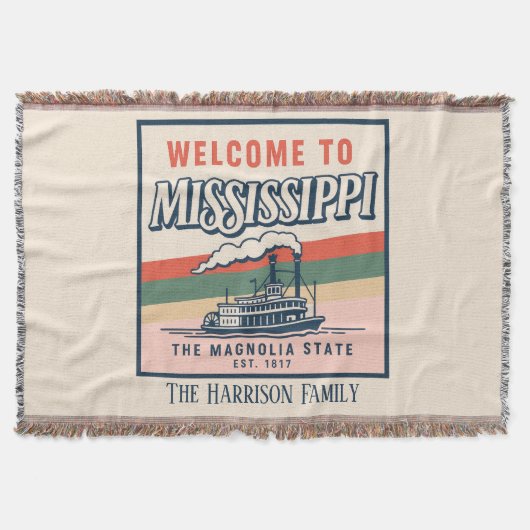 Personalisierte Mississippi-Wurfdecke Decke (Vorderseite)