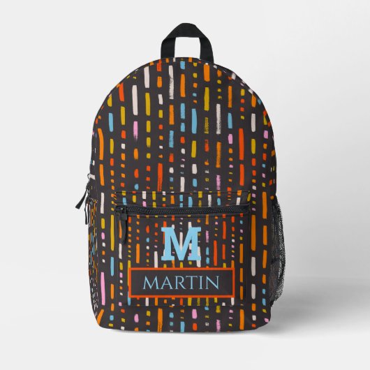 Personalisierte mit Monogramm Abstrakte Bedruckter Rucksack (Vorderseite)